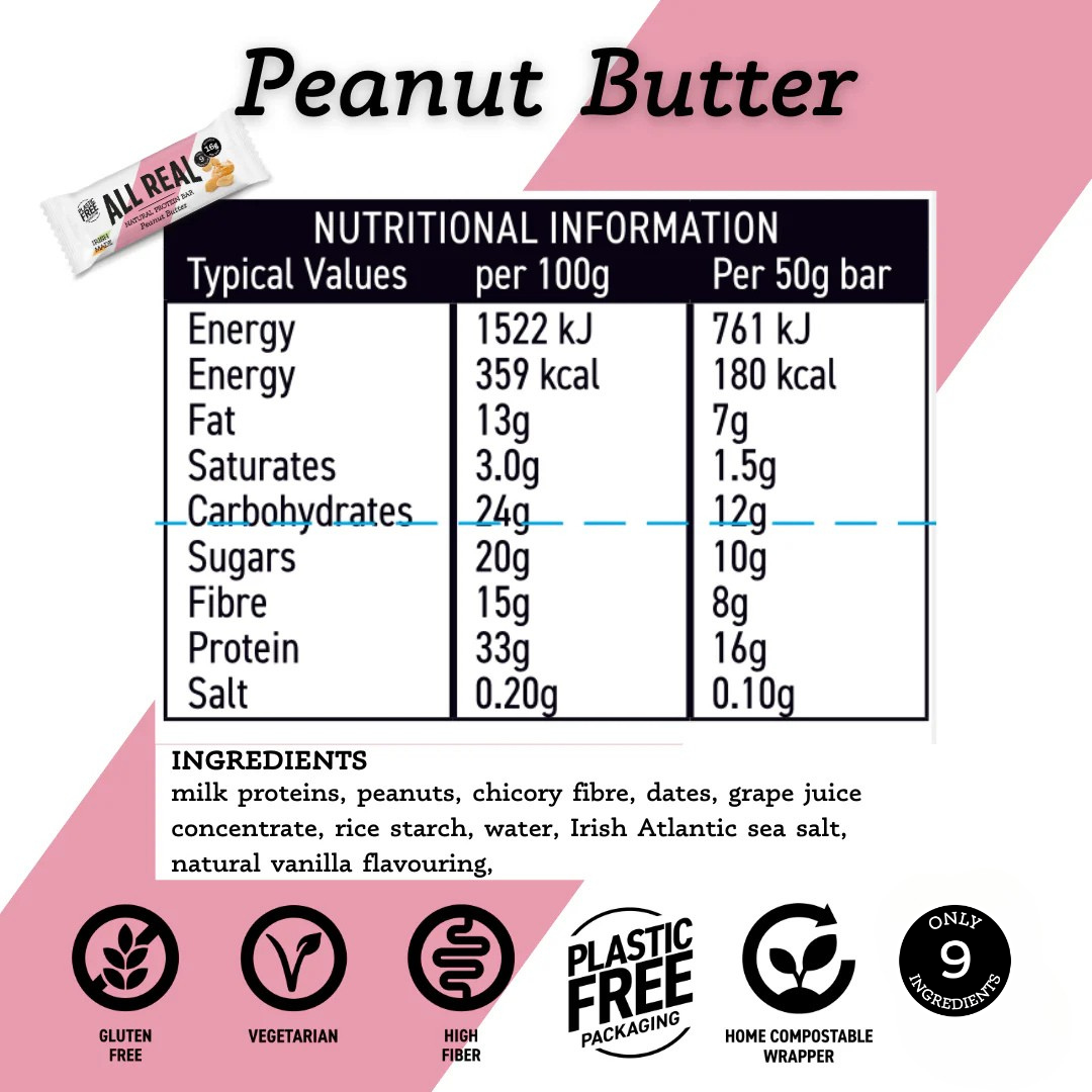Barra de Proteína de Mantequilla de Maní - 50g x 12 Barras