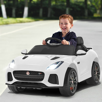 12V Jaguar F-Type SVR Licensed Kids Ride On Car - White