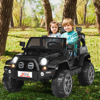 12V 2-Seater Electric Ride-On Car with Remote Control - Black