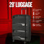 Stylish Black Hardcase Luggage Set - 28', 24', 20' Sizes - Korvel