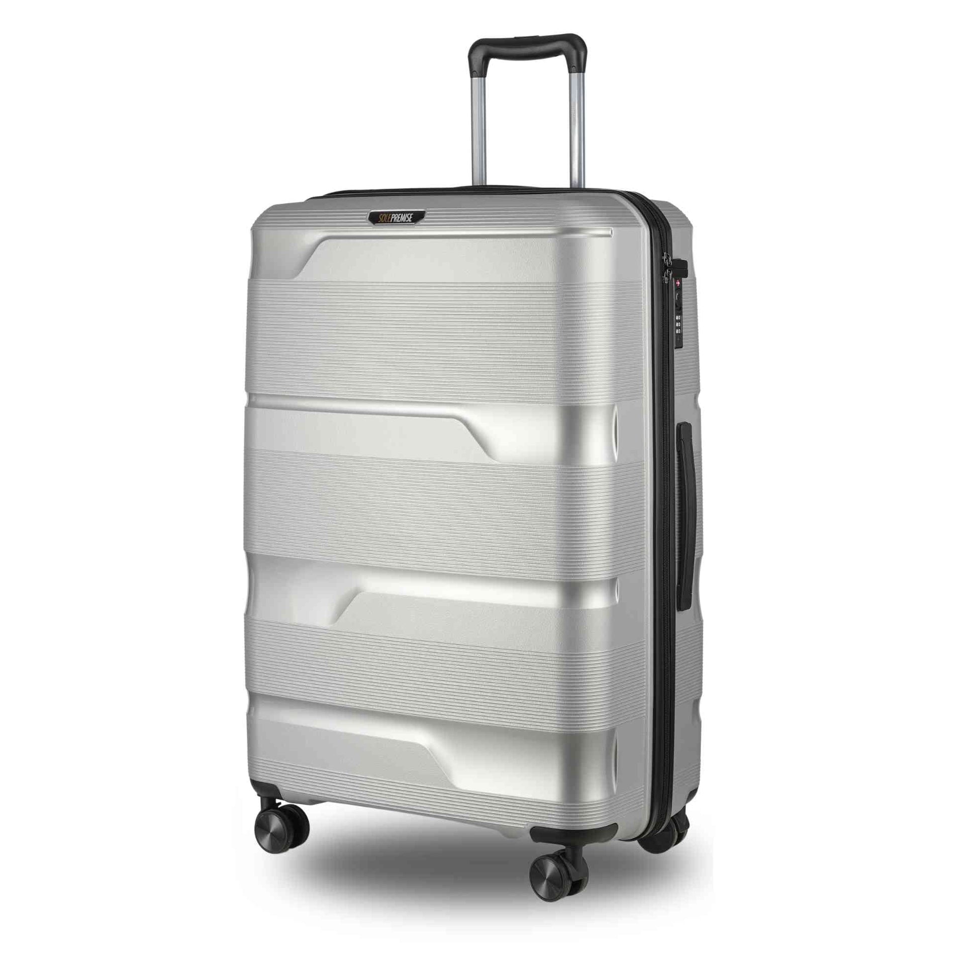 28-Inch Premium Silver Hardcase Spinner Luggage with TSA Lock - Korvel