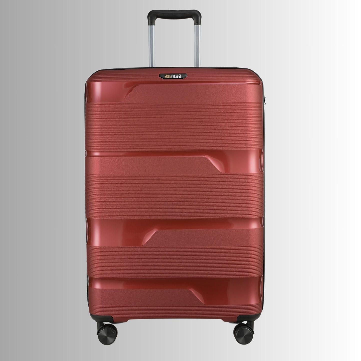 Maleta rígida roja de 28 pulgadas con ruedas de 360° y cerradura TSA
