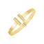 14k Yellow Gold High Polish Bar Cuff Bangle