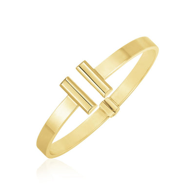Bracelet manchette en or jaune 14 carats poli
