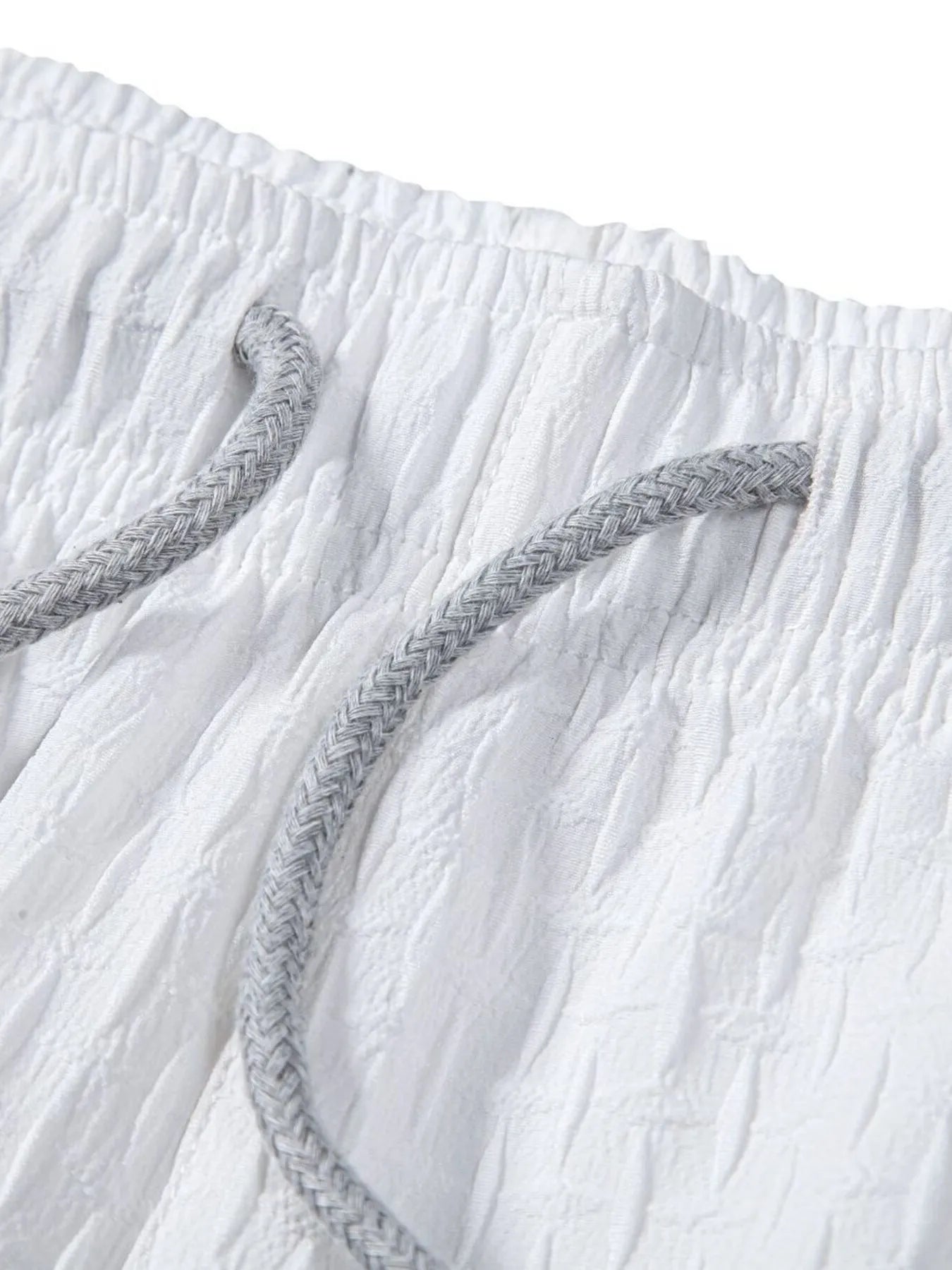 Shorts de jogging texturés classiques pour hommes avec taille élastique