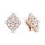 Pendientes Omega de Diamantes en Flor de Oro Rosa de 18K