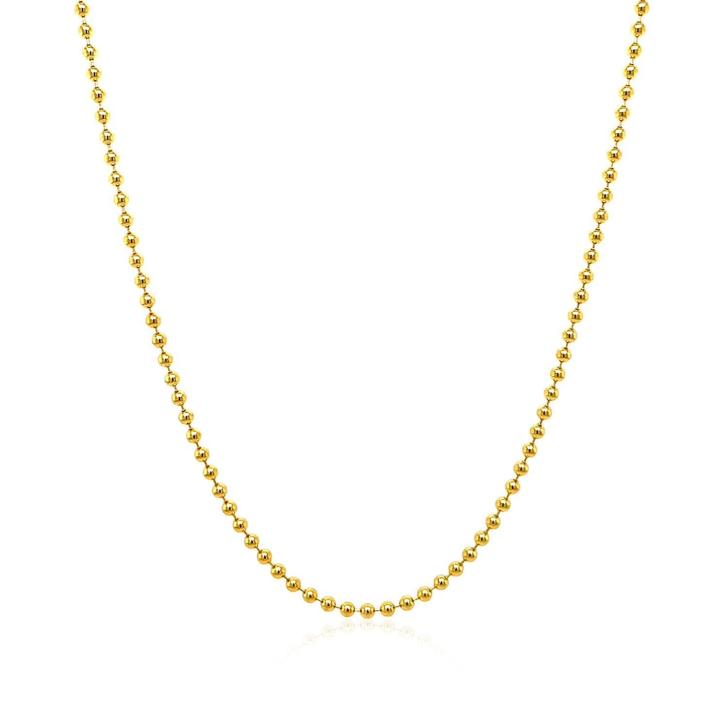 18k Yellow Gold Bead Chain 1.5mm