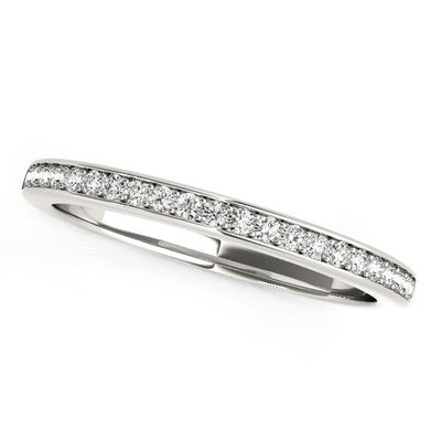 14k White Gold Classic Style Diamond Wedding Band