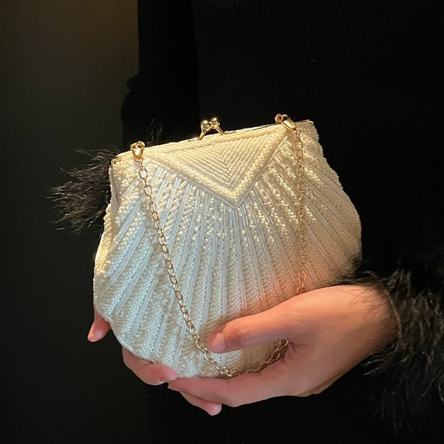 Sac à bandoulière élégant en forme de coquillage pour femmes