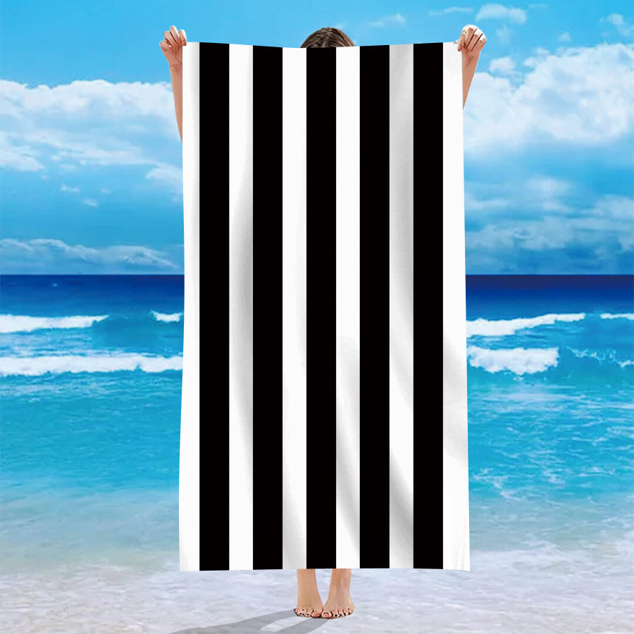 Personalized Striped Microfiber Beach Towel