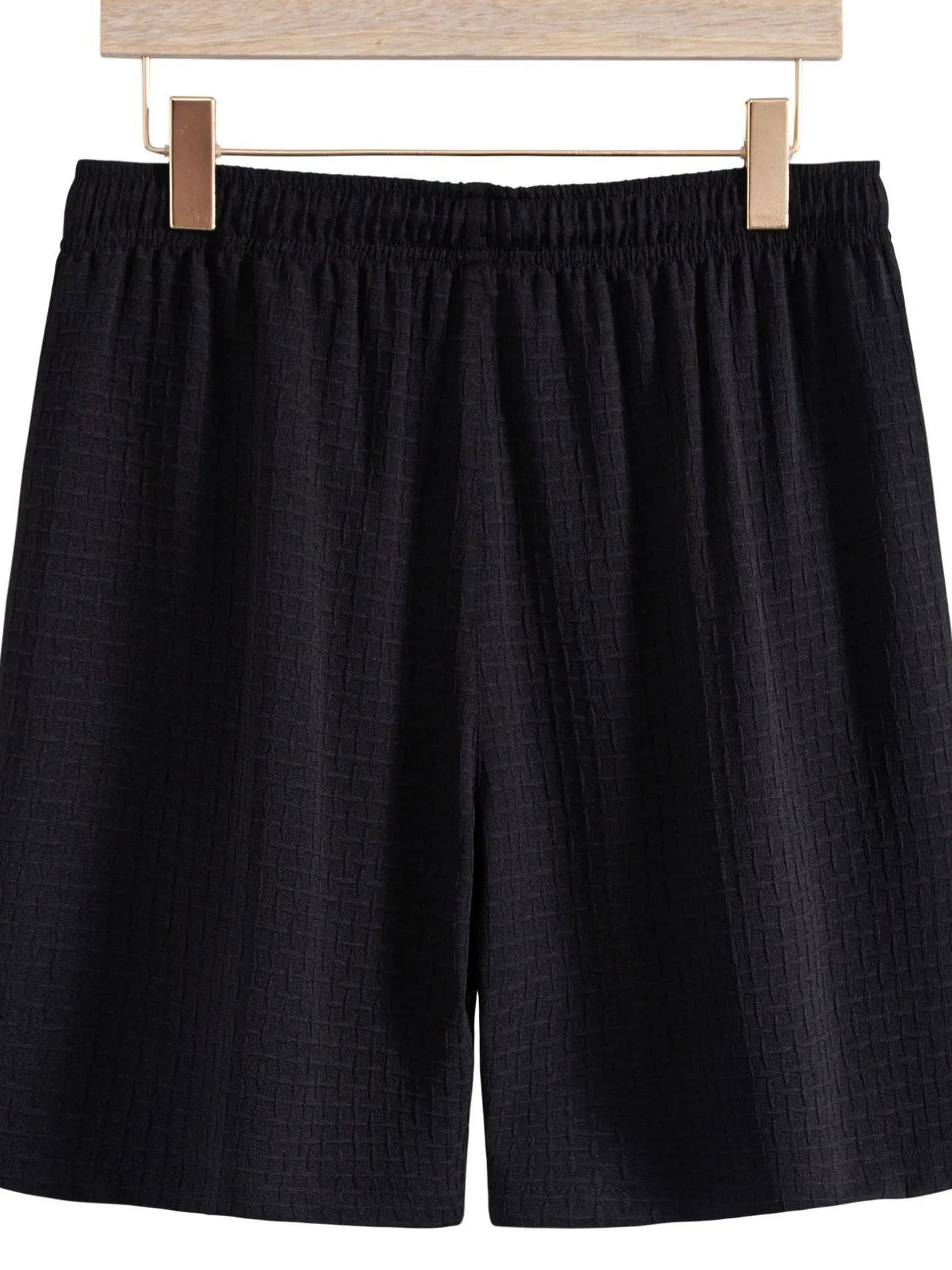 Shorts de jogging texturés classiques pour hommes avec taille élastique