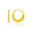 14k Yellow Gold Graduated Round Hoop Earrings