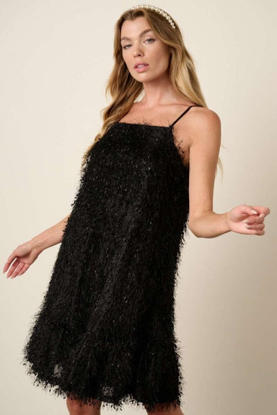 Robe Mini Cami à Volants en Plumes pour Femmes