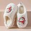 Chaussons Bonhomme de Neige - Chaussures d'Hiver en Peluche Antidérapantes