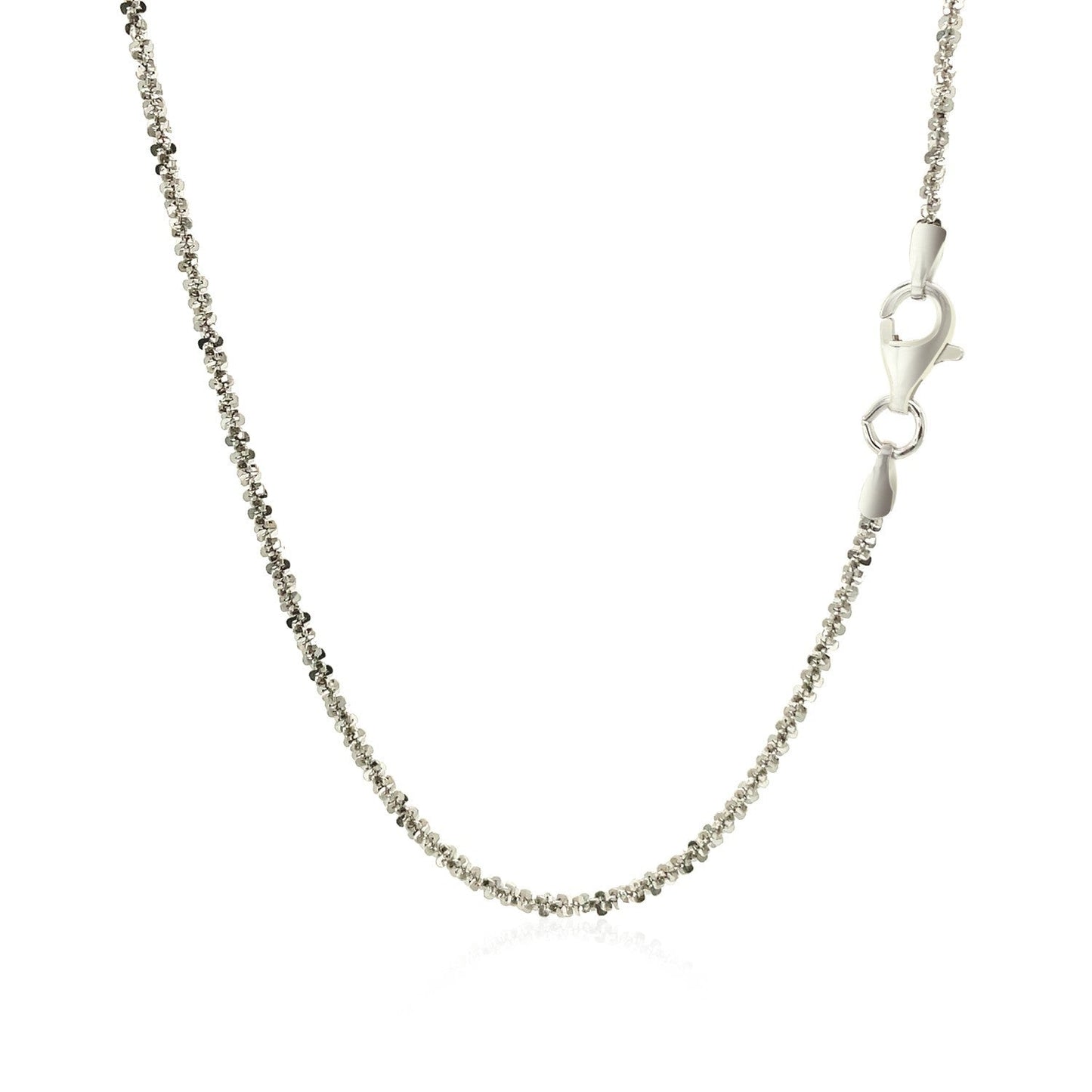 Collier en chaîne scintillante en argent sterling plaqué rhodium