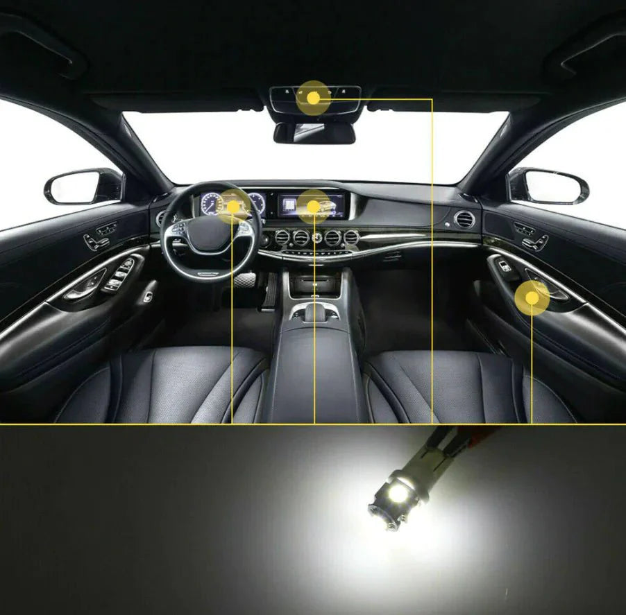 28-Piece White LED Interior Light Bulb Set for Cars