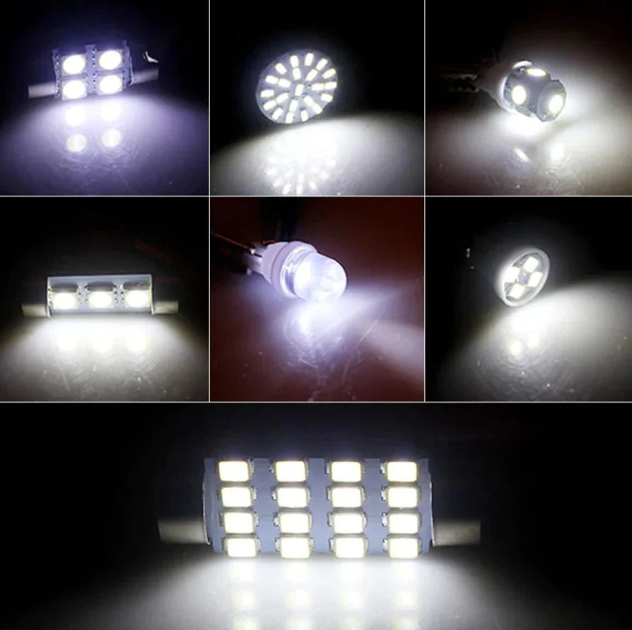 28-Piece White LED Interior Light Bulb Set for Cars