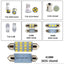 28-Piece White LED Interior Light Bulb Set for Cars