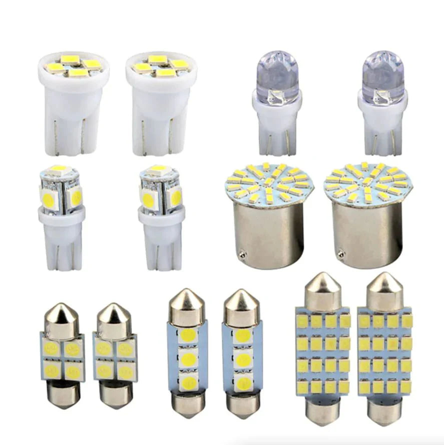 28-Piece White LED Interior Light Bulb Set for Cars