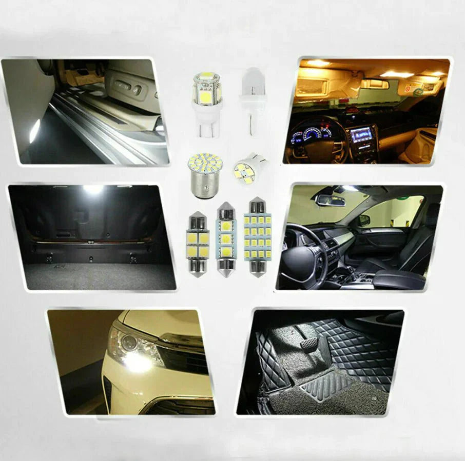 28-Piece White LED Interior Light Bulb Set for Cars