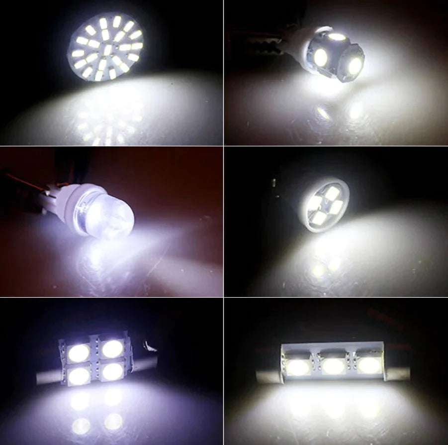28-Piece White LED Interior Light Bulb Set for Cars