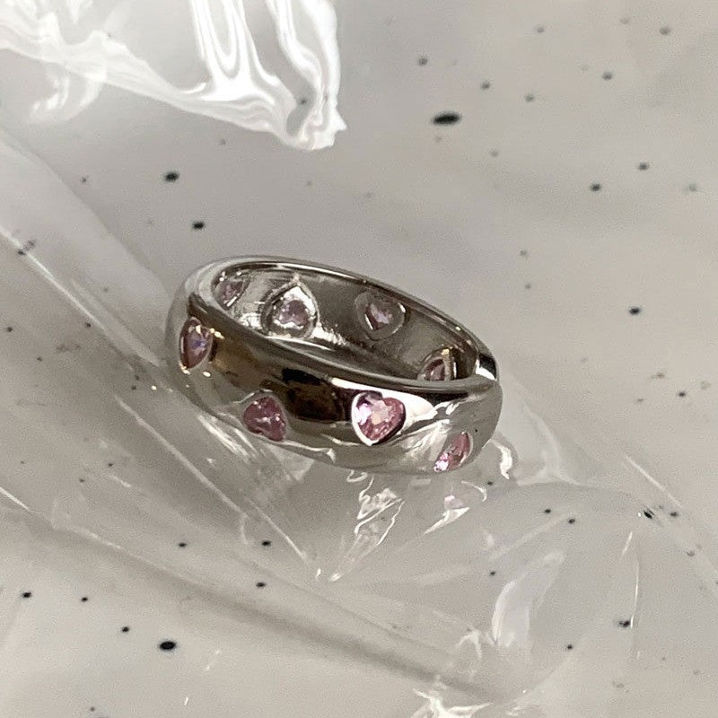 Anillo de Diamante de Circonita de Color Dopamina Love para Mujeres