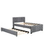 Full Upholstered Platform Bed with Trundle Grey - Korvel
