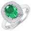 Anillo de Compromiso de Esmeralda Zambiana y Diamante de 1.97 Quilates en Oro Blanco de 14K