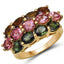 Bague en cluster en tourmaline multi en plaqué or jaune 14K