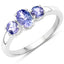 0.90 Carat Genuine Tanzanite Sterling Silver Engagement Ring