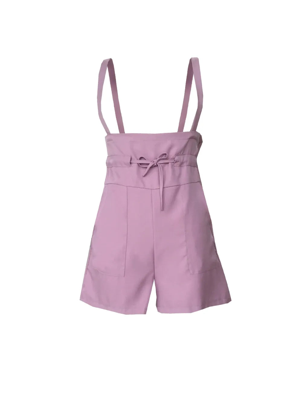 Drawstring Wide Strap Overalls with Pockets - Korvel