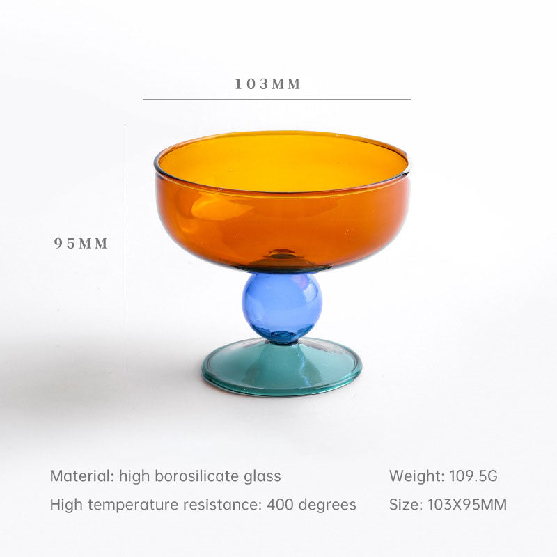 Elegant Heat-Resistant Stained Glass Dessert Bowl
