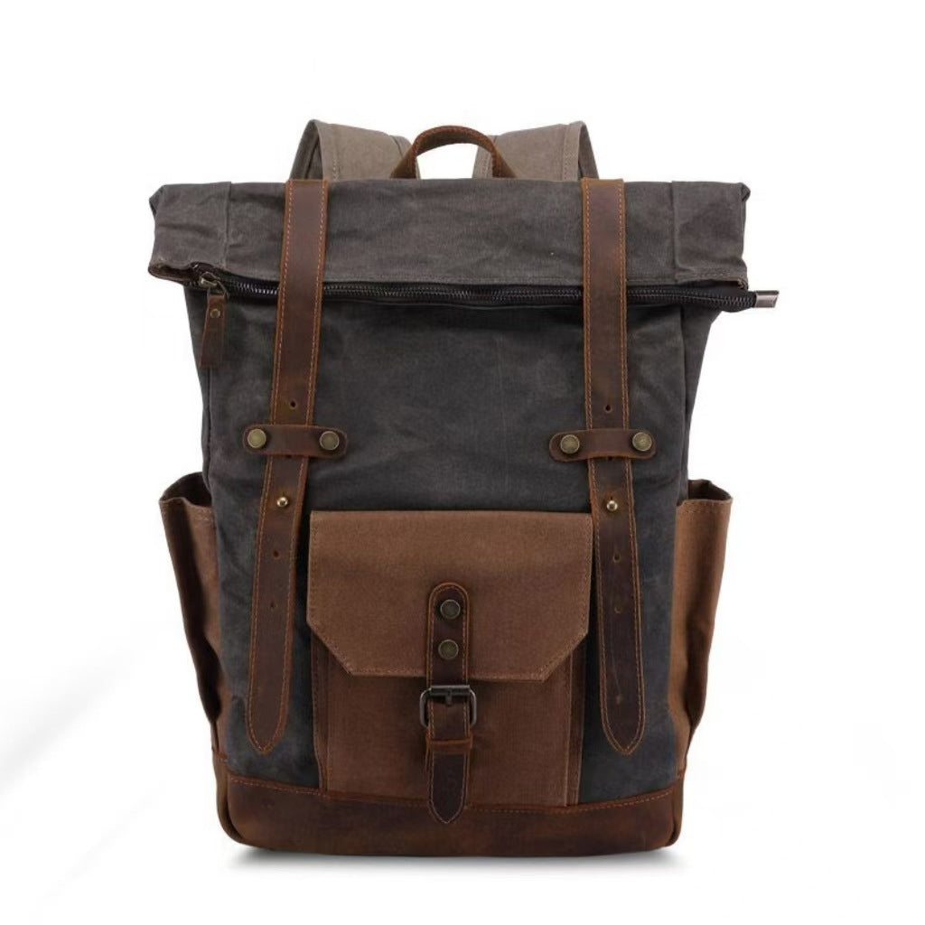 Bolsa de Viaje de Lona Impermeable Vintage con Cera de Aceite