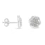 Pendientes de Stud de Clúster de Diamantes en Plata de Ley