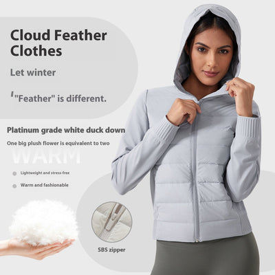 Premium Women's Thin Hood Down Jacket - Windproof & Waterproof
