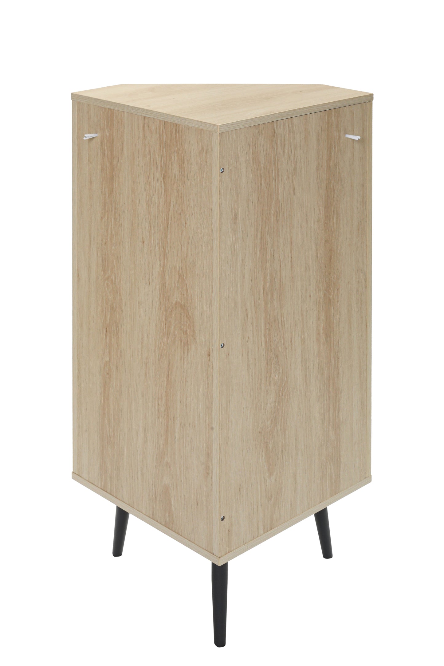 Elegant Freestanding Corner Cabinet with Rattan Doors