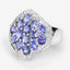 Anillo de Plata Esterlina con Tanzanita y Topacio Blanco de 2.41 Quilates