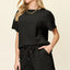 Double Take Full Size Texture T-Shirt and Shorts Set