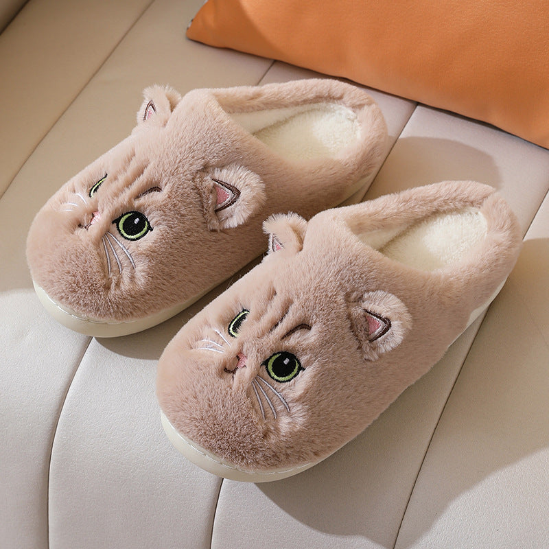 Cozy Cartoon Kitty Cotton Slippers for Couples