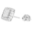 Pendientes de Stud Halo de Diamante en Oro Blanco de 14K