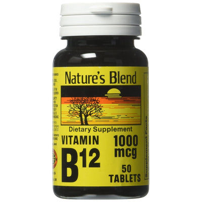 Nature's Blend Vitamin B12 1000 Mcg Tablets - 50 Count