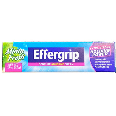 Effergrip Denture Adhesive Cream - Extra Strong Hold 1.5 Oz