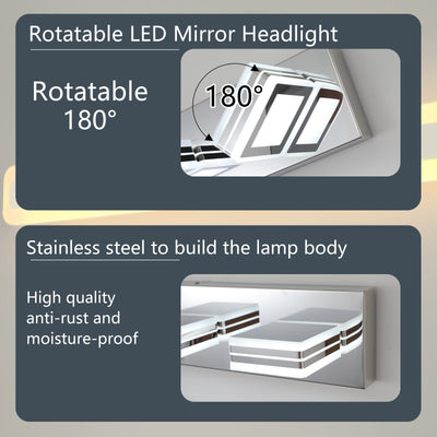 LED Modern Chrome Makeup Light, 6-Lights Acrylic Chrome Makeup Mirror Light - Korvel
