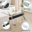 Dining table Modern tempered glass dining table Large modern office desk with silver plated metal legs and MDF crossbars - Korvel