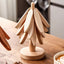 Wooden Christmas Tree Folding Coaster Black Walnut Thick Seat Adiabatic Pad For Kitchen Desktop Decoration Housewarming Gift - Korvel