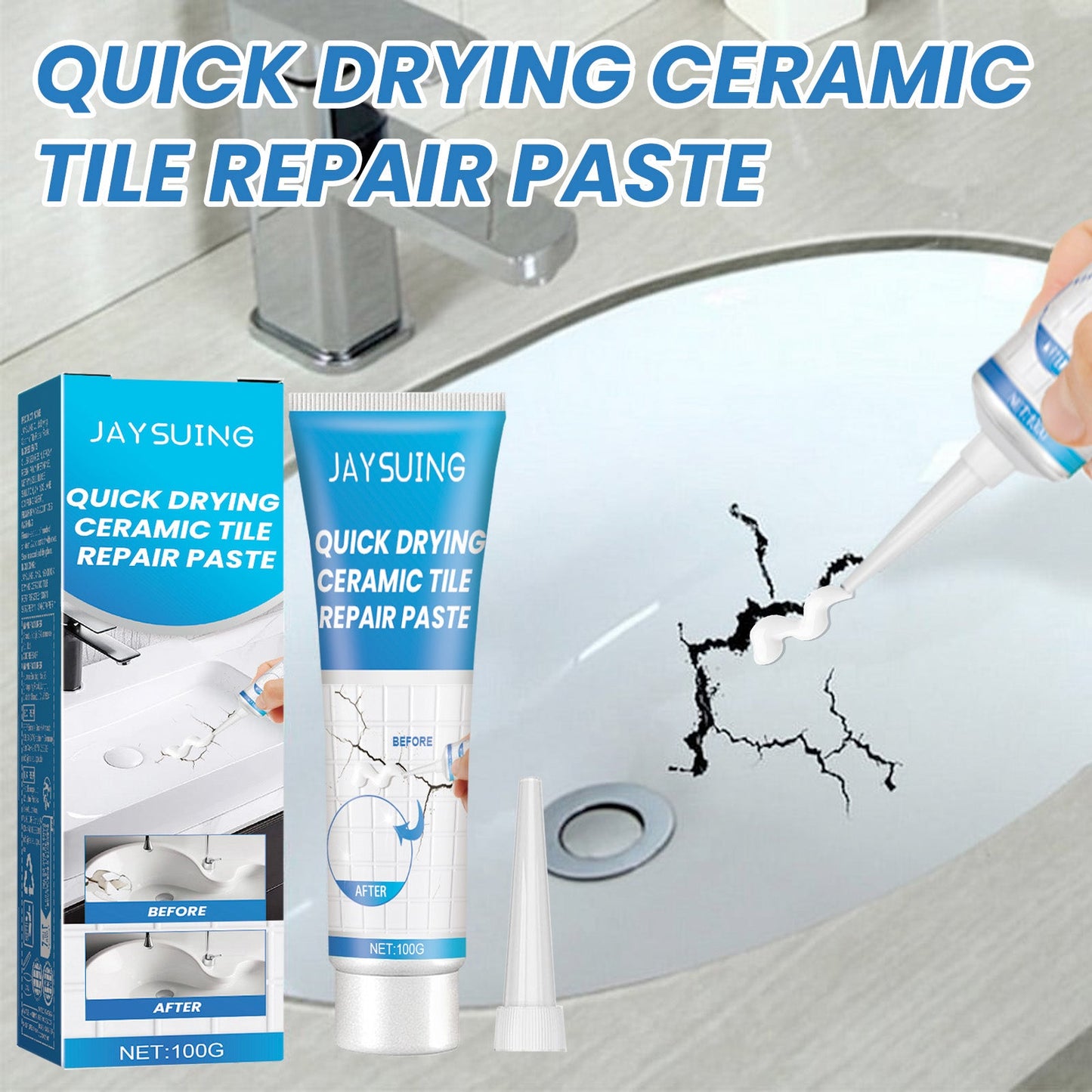 Premium Tile Repair Glue for Bathtubs and Floors