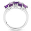 3.05 Carat Amethyst and White Topaz Sterling Silver Ring