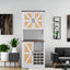 76 Inch Tall Farmhouse Kitchen Faux Rattan Wine Cabinet, Kitchen Bar Cabinet with Square Compartments and Shelves - Korvel