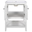 24" White Modern Sleek Bathroom Vanity Elegant Ceramic Sink with Solid Wood Frame Open Style Shelf - Korvel