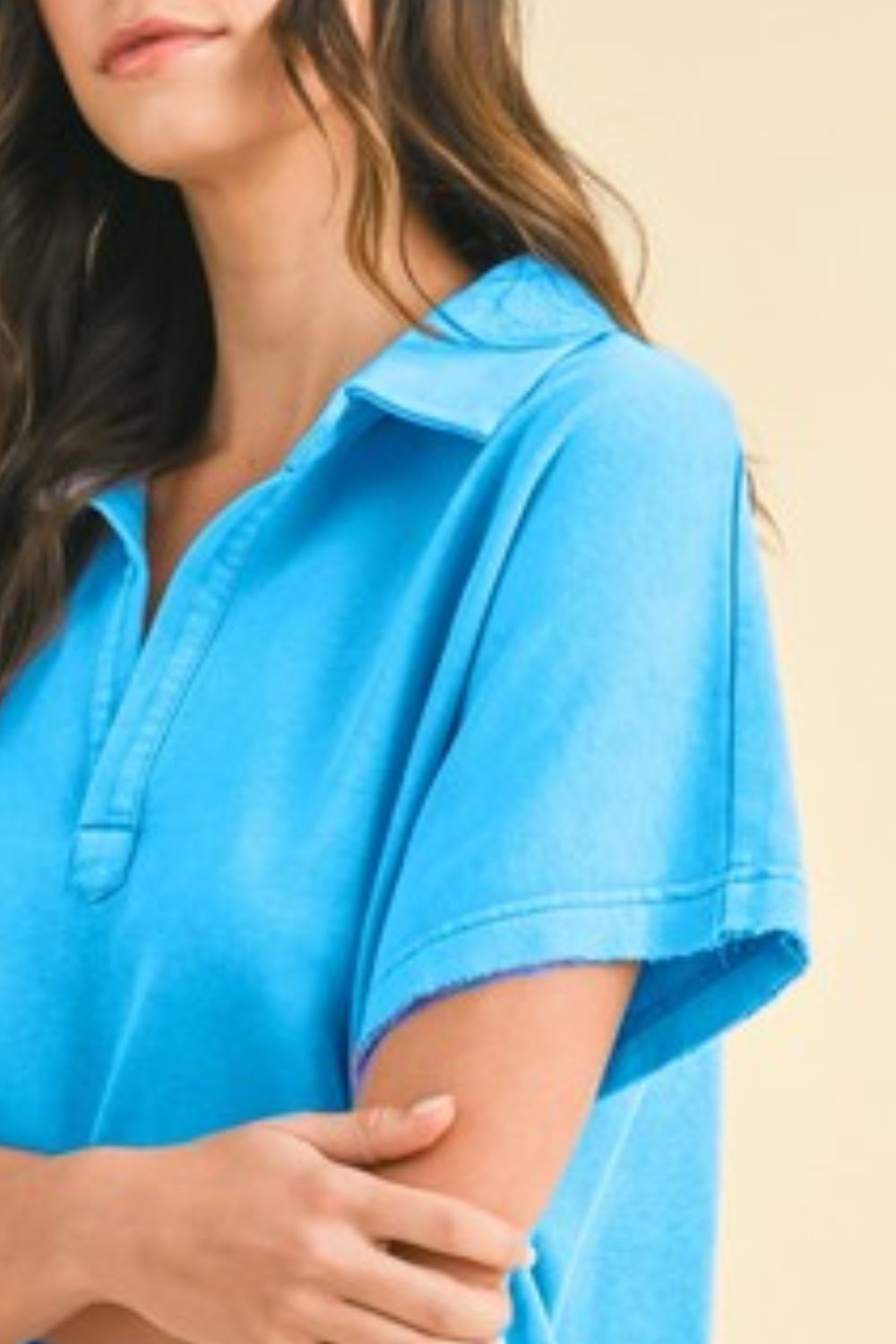 Effortless Sky Blue Short Sleeve Dress for Women - Stylish & Comfortable - Korvel